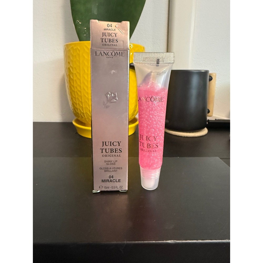 Lancome Juicy Tubes Original Shiny Lip Gloss 04 Miracle 0.5 oz NIB Pink Shimmer